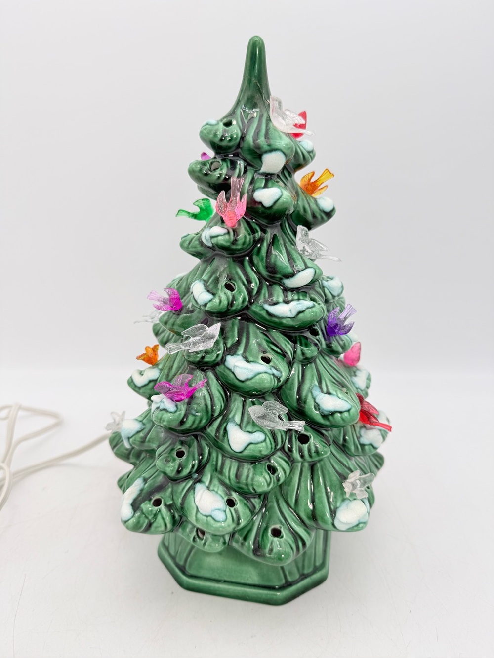 Classic Ceramic Green Christmas Tree Night Light - vintage Xmas tree ceramic